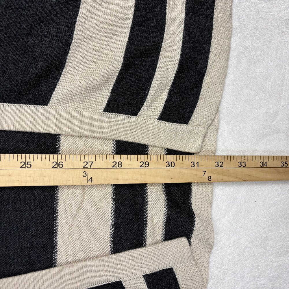 August Moon Open-Front Striped Knit Poncho Cardigan M # - Picture 9 of 9